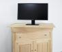 Meuble Tv La ralis en Chne Massif de style Louis Philippe Plateau Pivotant Finition Chne Bross Blanchi