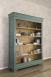 Bibliothque Thiago ralise en chne massif de style Louis Philippe 4 tagres Vert Antik