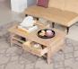 Table Basse Clment ralise en Chne de style Louis Philippe PLATEAU MARQUETE Finition Bross Blanchi
