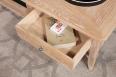 Table Basse Clment ralise en Chne de style Louis Philippe PLATEAU MARQUETE Finition Bross Blanchi