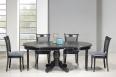 Table ronde pied central ralise en Chne Massif de style Louis Philippe DIAMETRE 120  Finition Charbon patine antiquaire