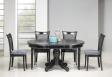 Table ronde pied central ralise en Chne Massif de style Louis Philippe DIAMETRE 120  Finition Charbon patine antiquaire