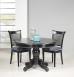 Table ronde pied central ralise en Chne Massif de style Louis Philippe DIAMETRE 120  Finition Charbon patine antiquaire