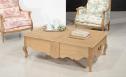 Table Basse rectangulaire Charles ralise en Chne de style Louis xv