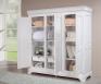 Armoire 3 portes Anne-Lise ralise en Chne Massif de style Louis Philippe Finition Ivoire