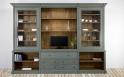 Bibliothque 2 corps ralise en Chne Massif de style Directoire Finition VERT ANTIK