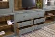 Bibliothque 2 corps ralise en Chne Massif de style Directoire Finition VERT ANTIK