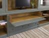 Bibliothque 2 corps ralise en Chne Massif de style Directoire Finition VERT ANTIK