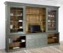 Bibliothque 2 corps ralise en Chne Massif de style Directoire Finition VERT ANTIK