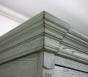 Bibliothque 2 corps ralise en Chne Massif de style Directoire Finition VERT ANTIK