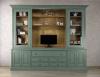 Bibliothque 2 corps  ralise en Chne Massif de style Directoire Finition VERT ANTIK