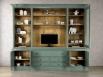 Bibliothque 2 corps  ralise en Chne Massif de style Directoire Finition VERT ANTIK