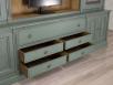 Bibliothque 2 corps  ralise en Chne Massif de style Directoire Finition VERT ANTIK