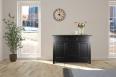 Petit buffet 2 portes 7 tiroirs Maxime ralis en Chne Massif de style Campagnard Finition Chne Bross