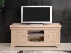Meuble TV 16/9eme Julien ralis en Chne Massif de style Louis Philippe Finition Chne Bross Blanchi