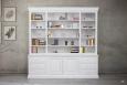 Bibliothque 2 corps Pierre, ralise en Chne Massif de style Louis Philippe LONGUEUR 240 cm Finition chne bross Ivoire