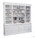 Bibliothque 2 corps Pierre, ralise en Chne Massif de style Louis Philippe LONGUEUR 240 cm Finition chne bross Ivoire