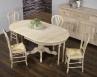 Table ronde Benoit de style Louis Philippe ralise en Chne massif diamtre 105 avec 2 allonges de 40 cm Finition Chne Bross Blanchi
