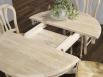 Table ronde Benoit de style Louis Philippe ralise en Chne massif diamtre 105 avec 2 allonges de 40 cm Finition Chne Bross Blanchi