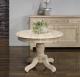 Table ronde Benoit de style Louis Philippe ralise en Chne massif diamtre 105 avec 2 allonges de 40 cm Finition Chne Bross Blanchi