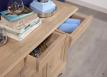 Buffet Hugo 3 portes 6 tiroirs, ralis en Chne Massif de style Louis Philippe Finition chne Bross Blanchi