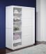 Armoire 2 portes coulissantes Julien, ralise en Chne de Ligne contemporaine Finition Chne Bross Ivoire