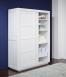 Armoire 2 portes coulissantes Julien, ralise en Chne de Ligne contemporaine Finition Chne Bross Ivoire