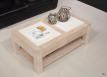 Table basse plateau cramique ralise en Chne Massif Ligne Contemporaine 