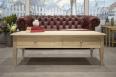 Table basse Pédro réalisée en Chêne de style Directoire Finition Chêne Brossé Blanchi