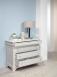 Commode 4 tiroirs Nicolas ralis en Chne Massif de style Louis Philippe Finition Chne Bross Gris perle Patin