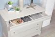 Commode 4 tiroirs Nicolas ralis en Chne Massif de style Louis Philippe Finition Chne Bross Gris perle Patin