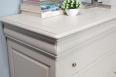 Commode 4 tiroirs Nicolas ralis en Chne Massif de style Louis Philippe Finition Chne Bross Gris perle Patin