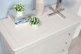 Commode 4 tiroirs Nicolas ralis en Chne Massif de style Louis Philippe Finition Chne Bross Gris perle Patin