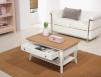 Table Basse rectangulaire Alexandre ralise en Chne de style Louis Philippe Longueur 85 cm  Ivoire