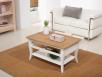 Table Basse rectangulaire Alexandre ralise en Chne de style Louis Philippe Longueur 85 cm  Ivoire