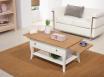 Table Basse rectangulaire Alexandre ralise en Chne de style Louis Philippe Longueur 85 cm  Ivoire