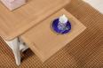 Table Basse rectangulaire Alexandre ralise en Chne de style Louis Philippe Longueur 85 cm  Ivoire