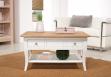 Table Basse rectangulaire Alexandre ralise en Chne de style Louis Philippe Longueur 85 cm  Ivoire