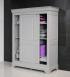 Armoire 2 portes Jean-Baptiste en Chne Massif portes coulissantes, de style Louis Philippe Finition Chne Bross Gris
