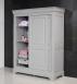 Armoire 2 portes Jean-Baptiste en Chne Massif portes coulissantes, de style Louis Philippe Finition Chne Bross Gris