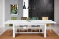 Table de ferme rectangulaire AXEL ralise en Chne massif 140x100 + 2 allonges de 40 cm Finition chne Bross IVOIRE