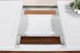 Table de ferme rectangulaire AXEL ralise en Chne massif 140x100 + 2 allonges de 40 cm Finition chne Bross IVOIRE