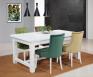 Table de ferme rectangulaire AXEL ralise en Chne massif 140x100 + 2 allonges de 40 cm Finition chne Bross IVOIRE