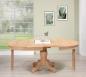 Table ronde pied central ralise en Chne Massif de style Louis Philippe DIAMETRE 120  Finition chne bross Naturel 