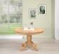 Table ronde pied central ralise en Chne Massif de style Louis Philippe DIAMETRE 120  Finition chne bross Naturel 
