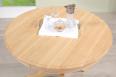 Table ronde pied central ralise en Chne Massif de style Louis Philippe DIAMETRE 120  Finition chne bross Naturel 