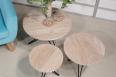 Ensemble de 3 petites tables basses en Chne et Fer SEULEMENT 1 DISPONIBLE (ce trio ne sera plus fabriqu)