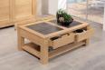 Table basse plateau cramique ralise en Chne Massif Ligne Contemporaine 