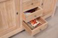 Petit buffet 2 portes 7 tiroirs Maxime ralis en Chne Massif de style Campagnard Finition Chne Naturel Bross Blanchi (photo)