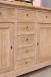 Petit buffet 2 portes 7 tiroirs Maxime ralis en Chne Massif de style Campagnard Finition Chne Naturel Bross Blanchi (photo)